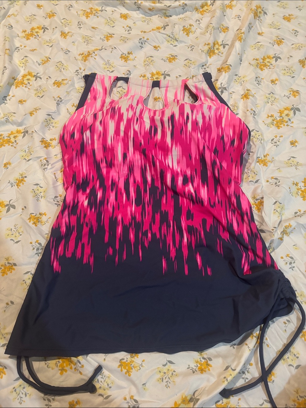 Free People Pink and Navy Ombre One-Piece Swim Dress
